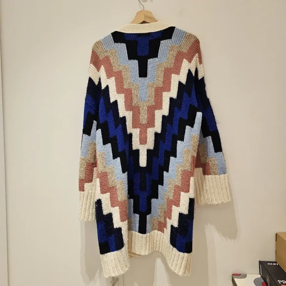 Alpaca Chevron Pattern Cardigan - Picture 5 of 6